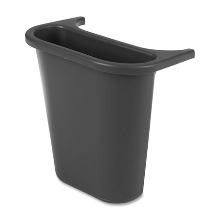 1.19 Gal Rectangular Saddlebasket Recycling Side Bin, Black, Plastic